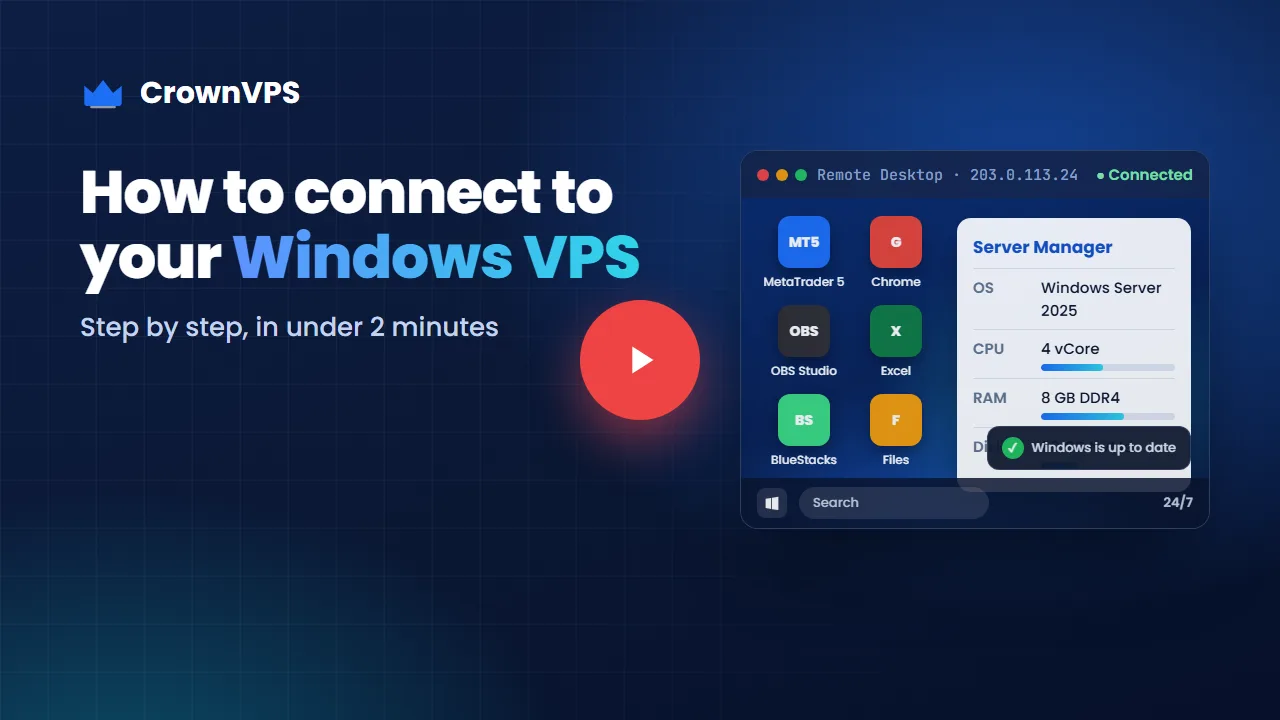 How to connect to your Windows VPS — video coming soon